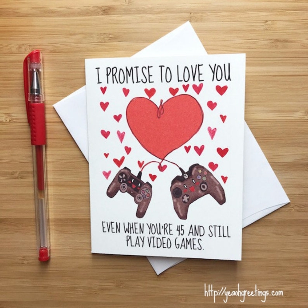 YeaOhGreetings | Card | Video Game <3 Anniversary/Valentine | Blank | 4 For $10!